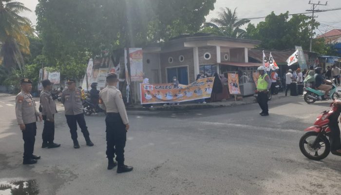 Pengamanan Kampanye Tatap Muka oleh Partai PKS di Pelabuhan Pangulubelo, Kabupaten Wakatobi