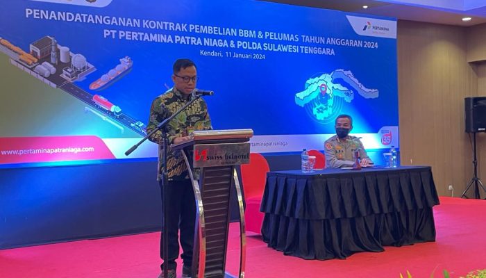 Polda Sultra dan Pertamina Patra Niaga Sulawesi Resmi Teken Kontrak BBM dan Pelumas 2024 Senilai Rp37 Miliar untuk Dukung Kegiatan Operasional Polri