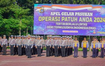 Apel Gelar Pasukan Operasi Patuh Anoa 2024 di Lapangan Apel Presisi Polda Sultra, Senin 15 Juli 2024