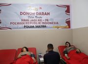 Polwan Polda Sultra Sukses Gelar Donor Darah dalam Rangka Hari Jadi ke-76