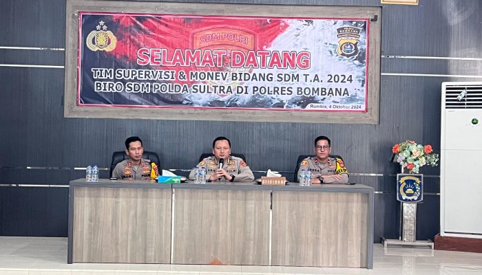 Supervisi Biro SDM Polda Sultra di Polres Bombana: Karo SDM Tekankan Kepemimpinan Teladan dan Penguatan Personel